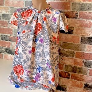 Floral, short sleeve blouse